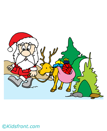 Xmas Santa Coloring Pages