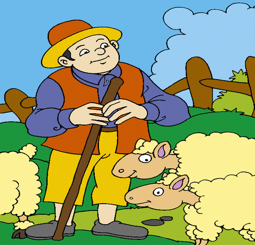 Man With Sheeps Coloring Pages