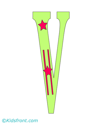 V-star Alphabet Coloring Pages