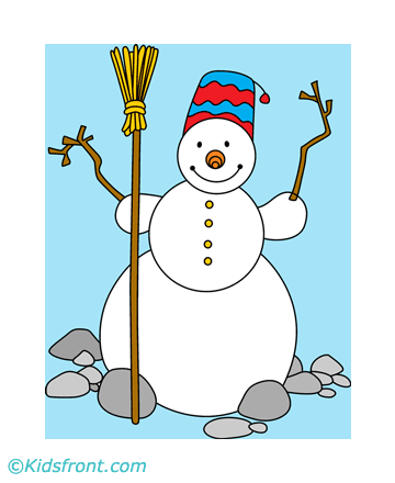 Snow Man Coloring Pages