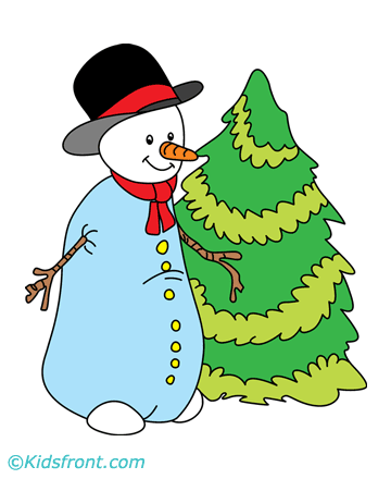 Christmas Snow Man Coloring Pages