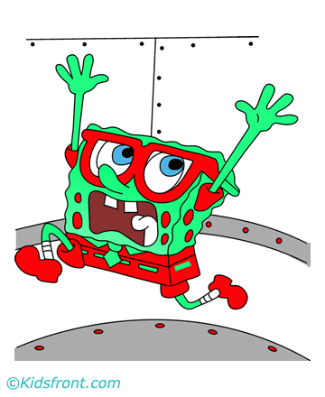 Jumping Spongebob Coloring Pages