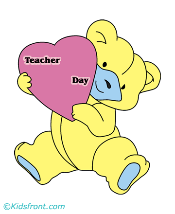 Teacher Day Ecard Coloring Pages