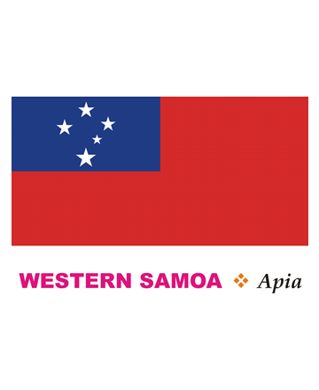 Western Samoa Flag Coloring Pages