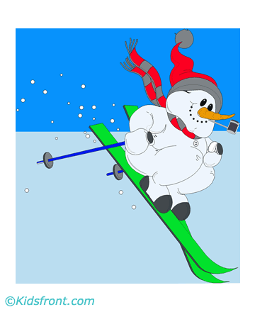 Winter Activity Coloring Pages