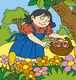 Girl Picking Flowers Coloring Pages