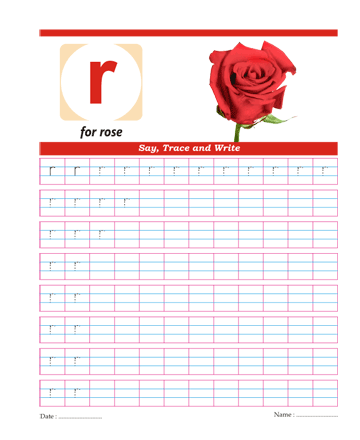 Samll Letter R Sheet