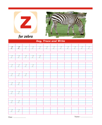 Samll Letter Z Sheet