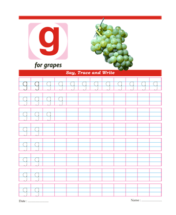 Samll Letter G Sheet