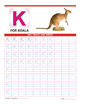 Capital Letter K Sheet