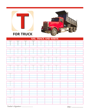 Capital Letter T Sheet