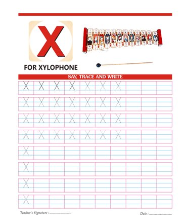 Capital Letter X Sheet