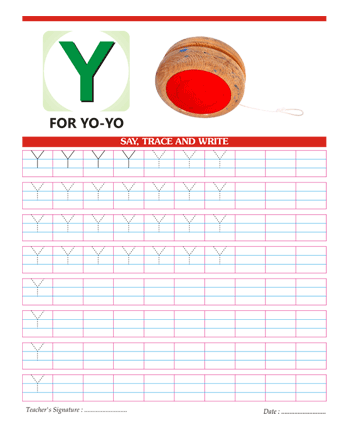 Capital Letter Y Sheet