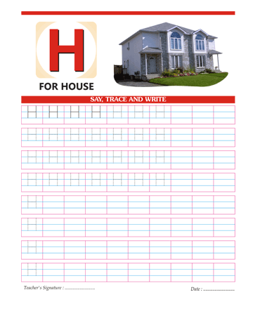 Capital Letter H Sheet