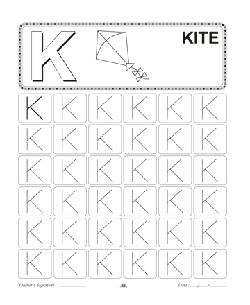 Capital Letter Writing K Sheet