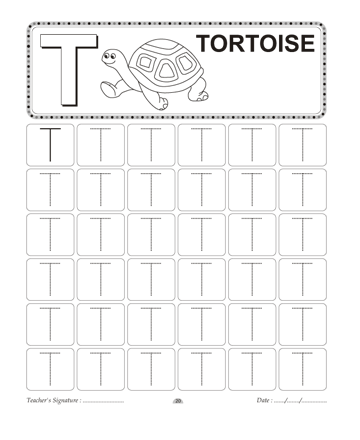 Capital Letter Writing T Sheet