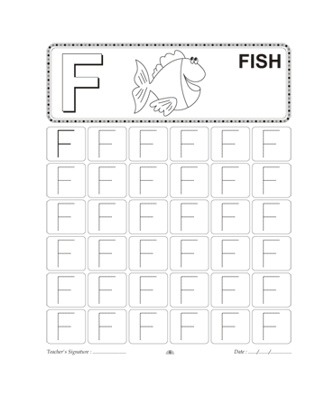 Capital Letter Writing F Sheet