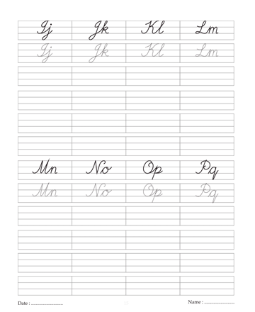 Cursive Writing Book 15 Printable Coloring Worksheet