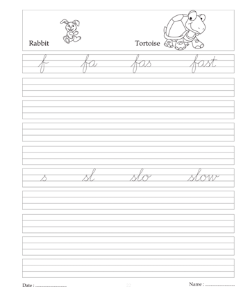 Cursive Writing Book 22 Sheet