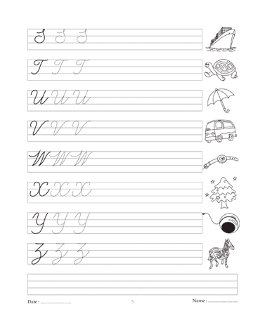 Cursive Writing Book 3 Sheet