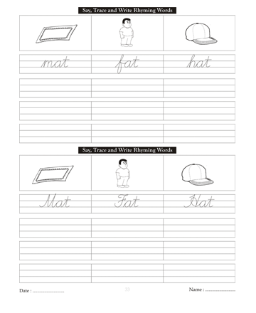 Cursive Writing Book 33 Sheet