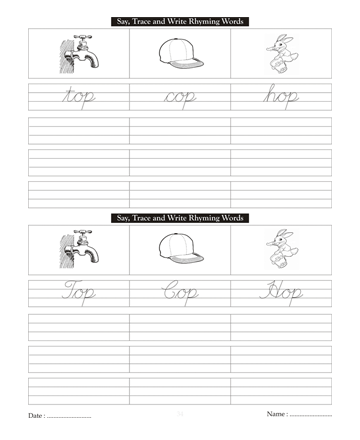 Cursive Writing Book 34 Sheet