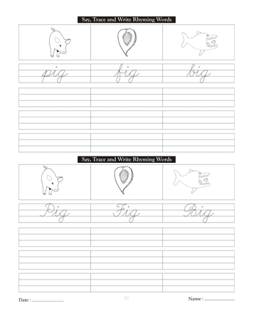 Cursive Writing Book 37 Sheet