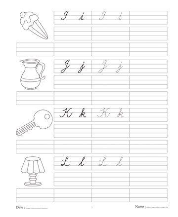 Cursive Writing Book 9 Sheet