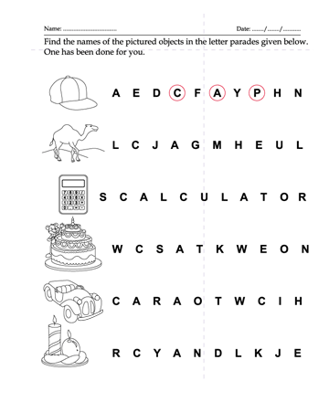 Find The Name Of The Picture 3 Sheet