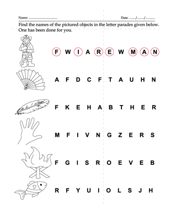 Find The Name Of The Picture 6 Sheet