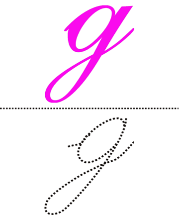 Cursive Alphabet G Sheet