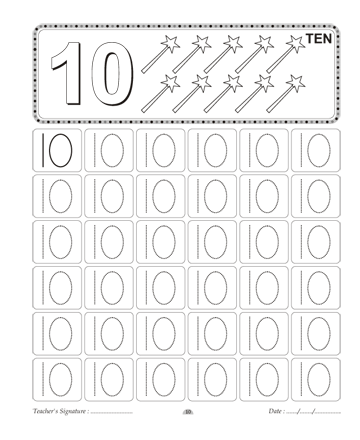 Number Writing 10 Sheet