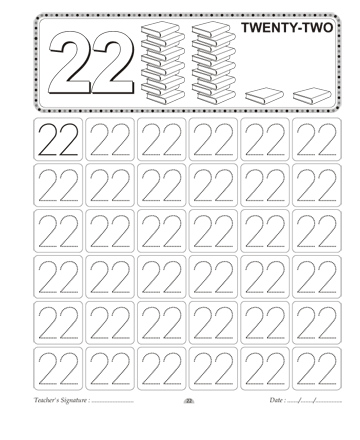Number Writing 22 Sheet