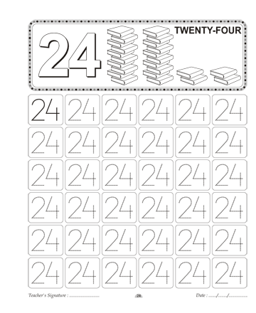 Number Writing 24 Sheet
