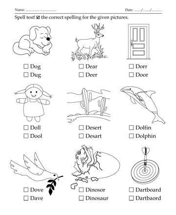 Spelling Test Letter Start With D Sheet